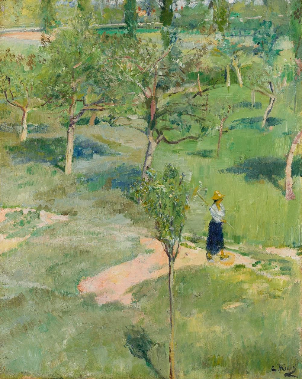 Vista sul giardino della Pensione Laurent, Grez